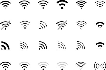 Fototapeta na wymiar Wi-Fi Icon Vector. Wireless and wifi icon symbols and sign.