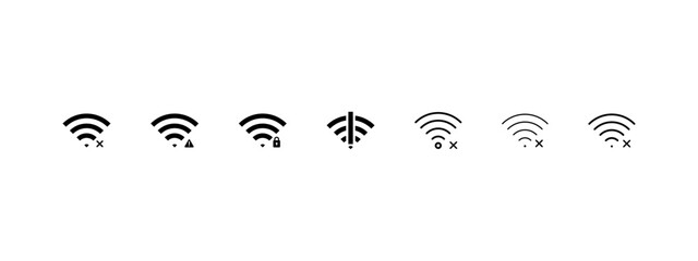 Wi-Fi Icon Vector. Wireless and wifi icon symbols and sign.