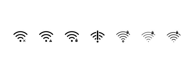 Wi-Fi Icon Vector. Wireless and wifi icon symbols and sign.