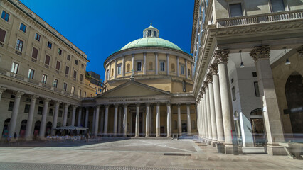 San Carlo al Corso timelapse hyperlapse is a neo-classic church in the center of Milan.
