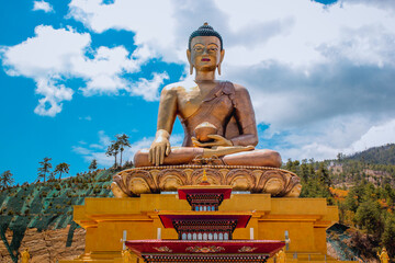 Great Buddha Dordenma is a gigantic Shakyamuni Buddha statue in the mountains of Bhutan - Image