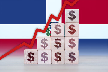 Dominican Republic economic collapse, increasing values with cubes, financial decline, crisis and...