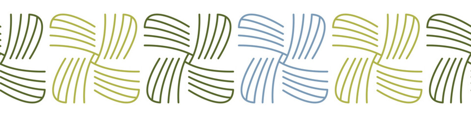 Horizontal seamless border. Vector illustration. Endless frieze with abstract elements. Minimalist art.