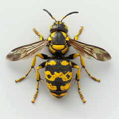  realistic photo of wasp side view on white background.