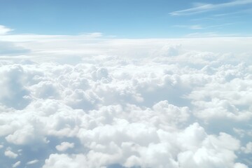 White cloud pattern, aerial view above, serene, broad perspective