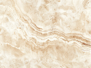 Smooth transition of color and pattern shape on cream travertine texture. Luxurious artwork of nature formed on surface of geological formation