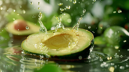 Ripe avocado and natural essential oil
