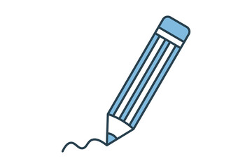 pencil icon. icon related to education and online education. suitable for web site, app, user interfaces, printable etc. flat line icon style. simple vector design editable