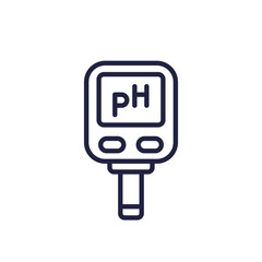 ph meter icon on white in line style