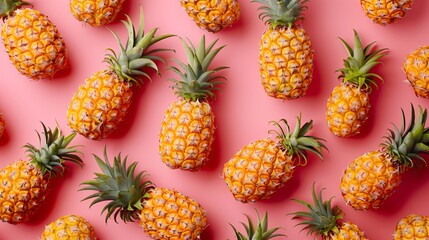creative summer background with pineapple
