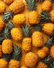 pattern of pineapple on yellow background