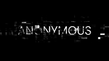 3D rendering anonymous text with screen effects of technological glitches