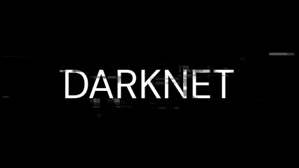 3D rendering darknet text with screen effects of technological glitches