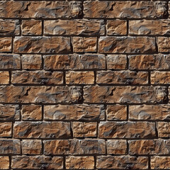 Obraz premium Brown brick wall texture, seamless pattern.