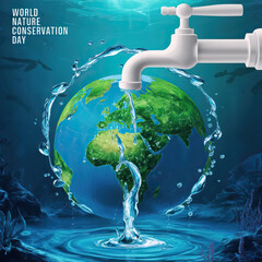 World Nature Conservation Day, Nature Conservation Day, World Nature Conservation Day poster, happy World Nature Conservation Day, illustration. Nature Conservation, social media poster, post, banner,