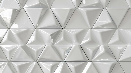 Polished, Semigloss Wall background with tiles. Triangular, tile Wallpaper with 3D