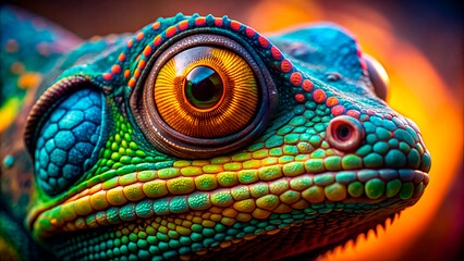 Close-up portrait of a chameleon