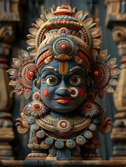Obraz premium Joyous Rath Yatra Celebration: Lord Jagannath and Mandala Black Background Banner