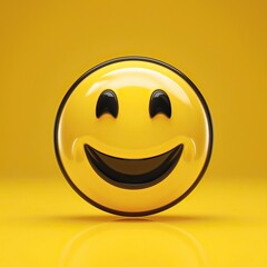 Fototapeta premium World emoji day, emoji day, happy emoji day, emoji day poster, World emoji day poster, Happy World emoji day, yellow ball emoji, on yellow background. social media poster, for text, poster, post, 