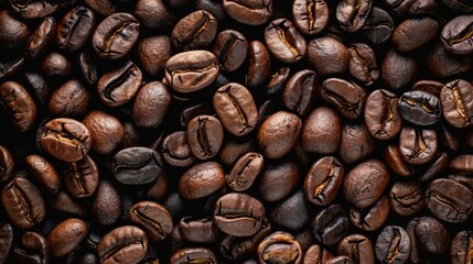Fototapeta premium Roasted coffee beans background, generated with AI