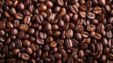 Obraz premium Roasted coffee beans background, generated with AI