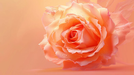 peach rose closeup  for serene beauty background