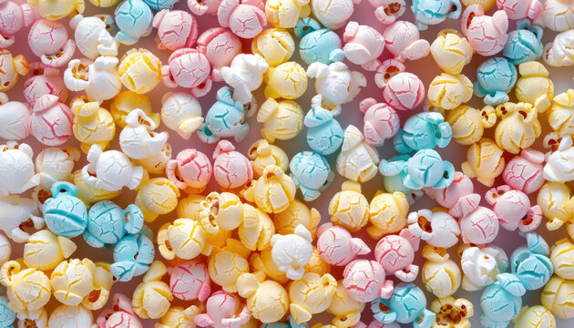 pastel colored popcorn texture for fun snack background