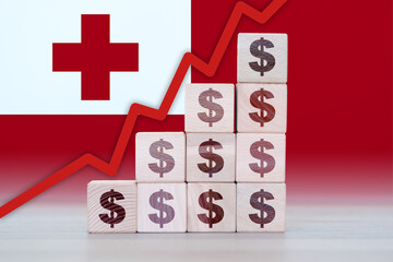 Tonga economic collapse, increasing values with cubes, financial decline, crisis and downgrade...