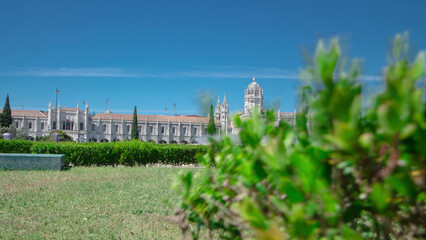 The Jeronimos Monastery or Hieronymites Monastery in Lisbon, Portugal timelapse hyperlapse