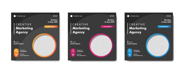 Square social media post and web banner template design. Vector illustration