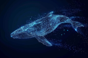 Naklejka premium Images of stars resembling blue whales