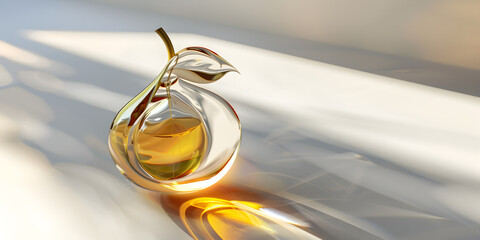 3d Glass Bottle Perfume Bottle with white background, Stylish Perfume Packaging: 3D Bottle on White Background, 