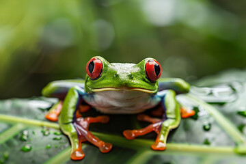 Fototapeta premium red eyed tree frog photo