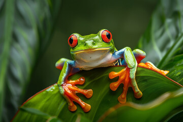 red eyed tree frog photo