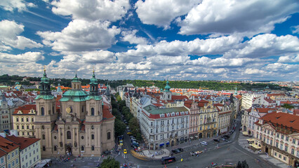 St. Nicholas Church and the Old Town Square timelapse, Prague, Czech Republic