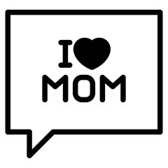 chat bubble with i love mom