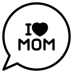 chat bubble with i love mom