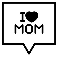 chat bubble with i love mom