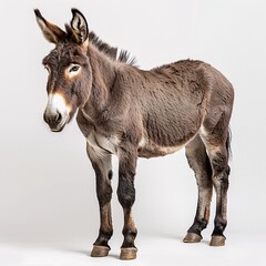 a donkey standing on a white background