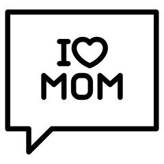 chat bubble with i love mom