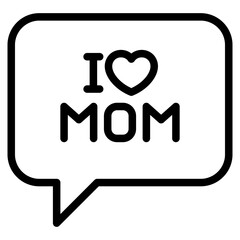 chat bubble with i love mom