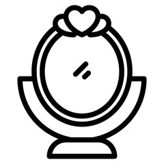 mirror with love icon