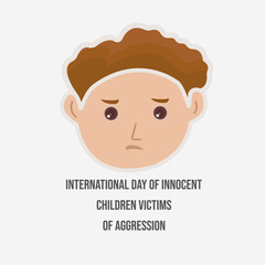 vector graphic of International Day of Innocent Children Victims of Aggression good for national International Day of Innocent Children Victim celebration. flat design. flyer design.flat illustration.