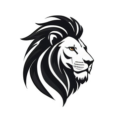 head lion logo black and white. Isolate background