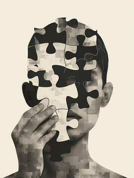 puzzle silhouette illustration 