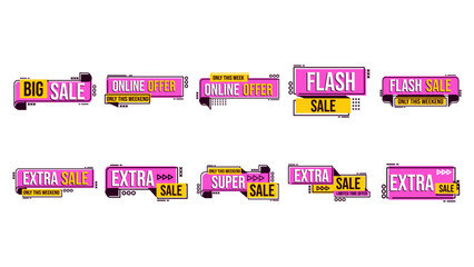 Set Of Memphis Sale Label Promotion