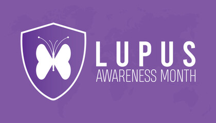 Lupus Awareness Month observed every year in May. Template for background, banner, card, poster with text inscription.