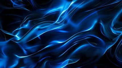 Obraz premium abstract blue smoke spreading in waves on a dark background