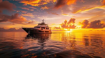Naklejka premium Luxury vacation on a yacht ship with serene sea views