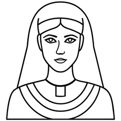 Illustration of Cleopatra portrait with papyrus background - vector design - vector art - premium vector - latest vector design and illustration